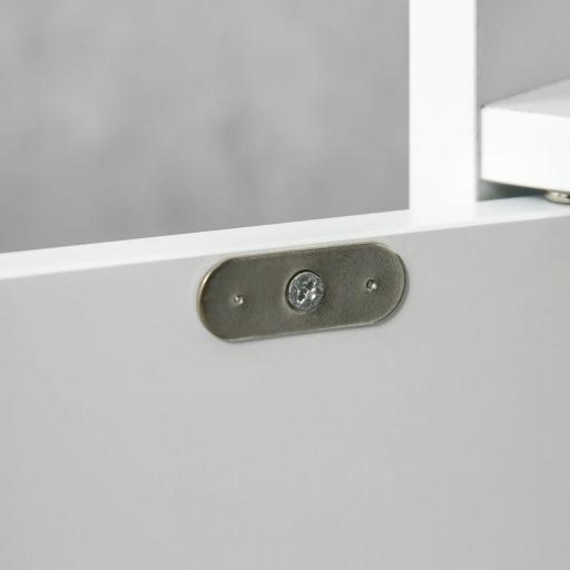 Columna Baño con 3 Puertas y 3 Estantes Mueble Auxiliar Alto de Estilo Moderno 15x17x120cm Blanco [8]