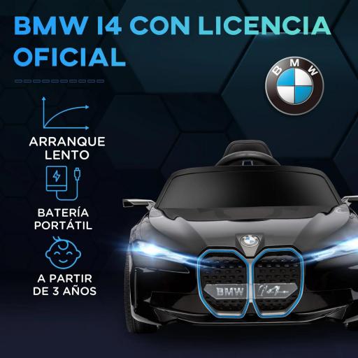 Coche de Batería para Niños 12V BMW M4 con Mando a Distancia Faros Bocina Música Velocidad 3-5 km/h Blanco [2]