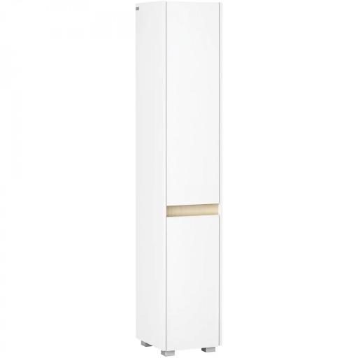 Columna de Baño Armario Alto Auxiliar con Estantes Ajustables para Ducha Aseo Dormitorio 30x33x165 cm Blanco [9]