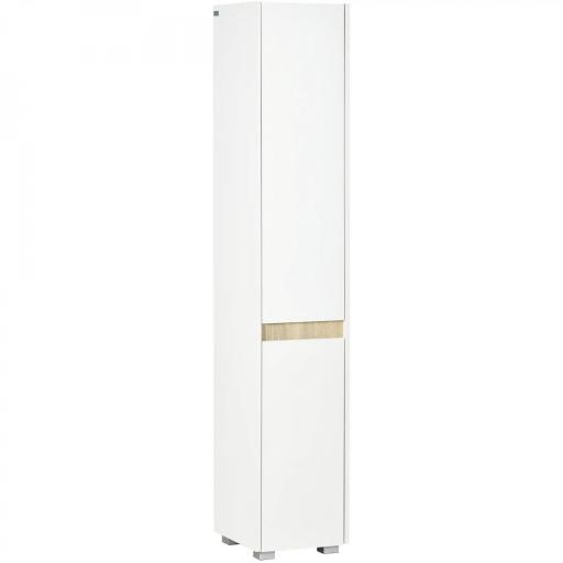 Columna de Baño Armario Alto Auxiliar con Estantes Ajustables para Ducha Aseo Dormitorio 30x33x165 cm Blanco [8]