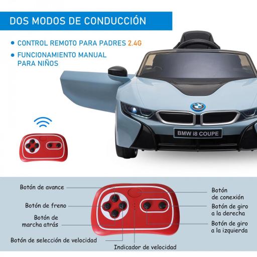 Coche Eléctrico para Niños BMW M4, Sonido y Luces, 3-5 km/h, incl. Control Remoto, para 3-5 Años, Rojo [5]