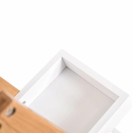 Estantería de Baño de Bambú con 3 Estantes Estantería de Almacenaje Estantería de Madera en Forma de A 30x18x81 cm Natural y Blanco [2]