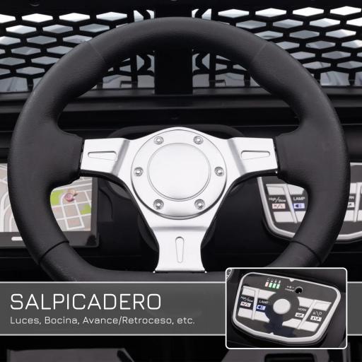 Coche Eléctrico para Niños de +3 Años Vehículo Todoterreno de Batería 12V con Control Remoto 100x65x72 cm Negro [3]
