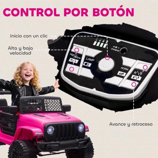 Coche Eléctrico para Niños de +3 Años Vehículo Todoterreno de Batería 12V con Control Remoto 100x65x72 cm Blanco [2]