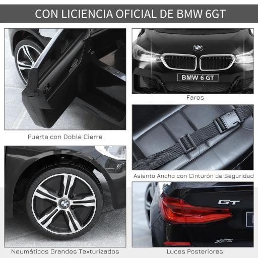 Coche de Batería para Niños 12V BMW M4 con Mando a Distancia Faros Bocina Música Velocidad 3-5 km/h Azul [3]