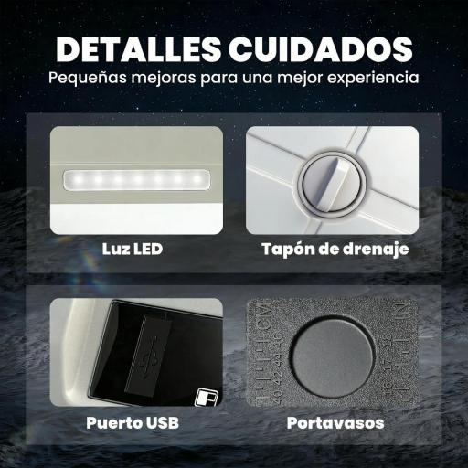 Nevera Portátil Eléctrica 49L con Compresor Doble Zona Control por App Ruedas Asa Telescópica -20℃ a 20℃ y Puerto USB [4]