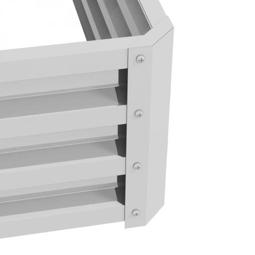 Jardinera Exterior de Acero Galvanizado con Diseño de Escalera Base Abierta para Cultivos Plantas 120x101x58 cm Plata [6]