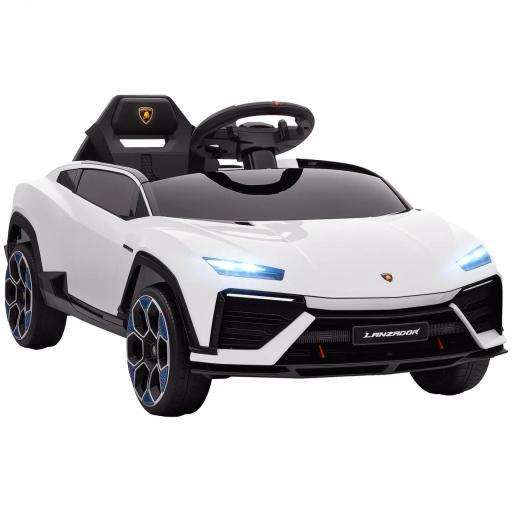 Coche Eléctrico para Niños de +3 Años con licencia Lamborghini Batería 12V Mando a Distancia 2,4 G Motor Doble Blanco [8]