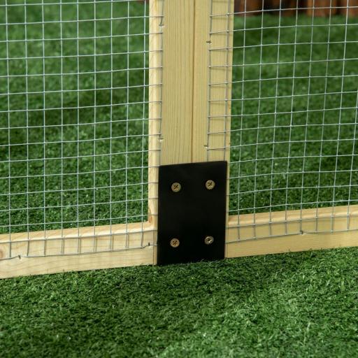 Gallinero para Exterior 140x88,5x106 cm con 3 Perchas Marco de Madera y 2 Puertas con Cierre Madera Natural [5]