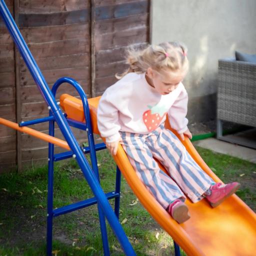 Columpio Infantil 4 en 1 Columpio para Niños con 2 Columpios Individuales 1 Columpio del Planeador 1 Tobogán Multicolor [7]