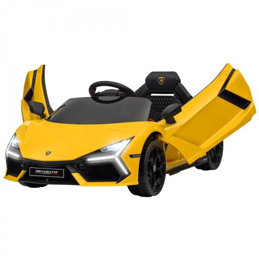 Coche eléctrico 12V con licencia Lamborghini vehículo eléctrico control remoto velocidad 3-5 km/h 3-5 años amarillo [5]