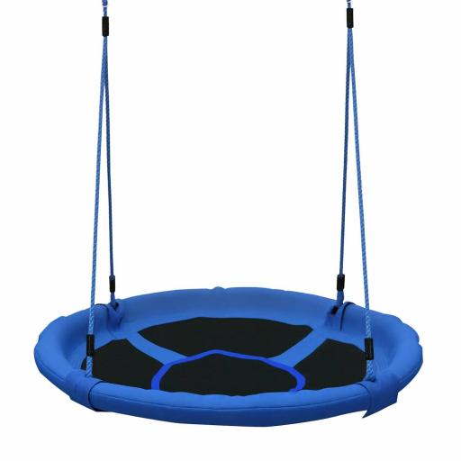 Columpio Infantil tipo Nido Columpio Redondo de Árbol para +3 Años Carga 100 kg Interior y Exterior Ø100x180 cm Azul [8]