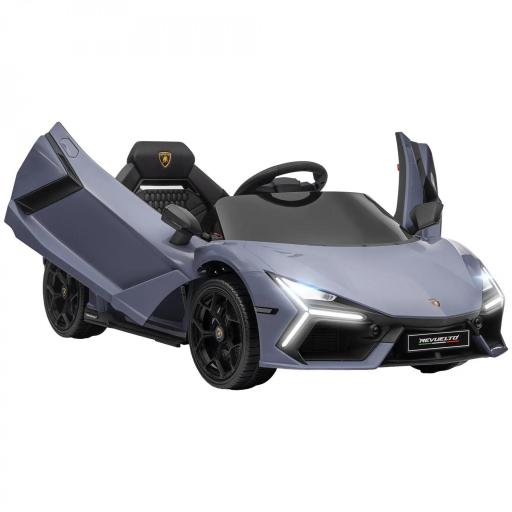 Coche Eléctrico para Niños de +3 Años Lamborghini Revuelto con Mando a Distancia Faros LED Bocina Música Gris [9]