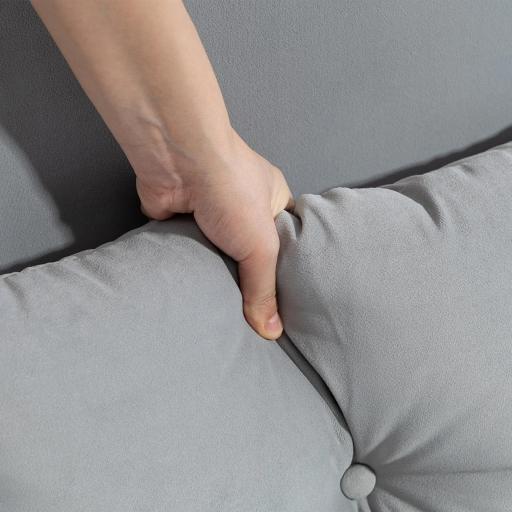 Sofá Cama Convertible 4 en 1 Sofá Cama 2 Plazas Plegable Respaldo Ajustable de 5 Niveles Almohadas 102x73x81cm Gris [7]