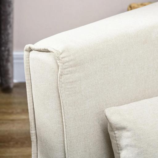 Sillón Cama Individual 2 en 1 Sofá Cama Plegable con Respaldo Ajustable y Cojín para Sala Dormitorio 72x78x79 cm Crema [7]