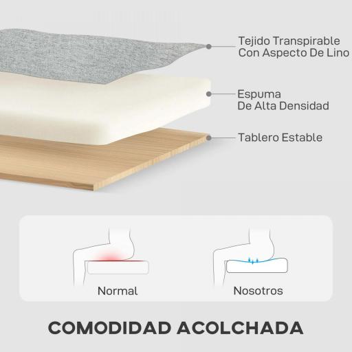 Sofá Cama Chaise Longue de 3 Plazas Chaise Longue Reversible Ambos Lados con Almacenaje con Fundas Removibles Gris [3]