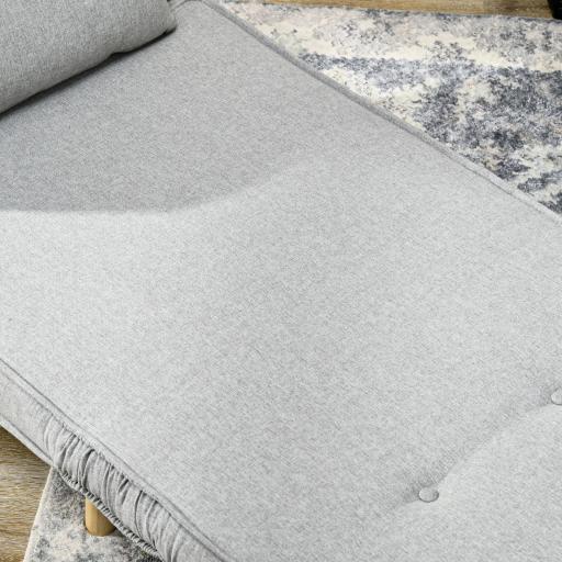 Sillón Cama Plegable Tapizado en Lino Sintético con Respaldo Ajustable en 6 Posiciones y Almohada 72x78x79 cm Gris [3]