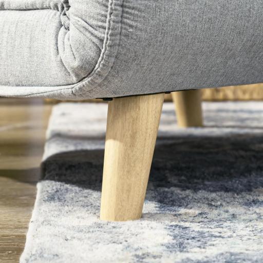 Sillón Cama Plegable Tapizado en Lino Sintético con Respaldo Ajustable en 6 Posiciones y Almohada 72x78x79 cm Gris [7]