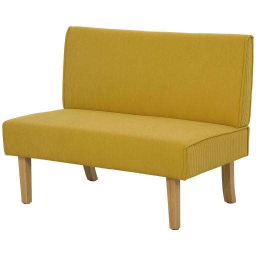Sofá de 2 Plazas Tapizado en Pana con 2 Puertos USB 1 Puerto Tipo-C y Patas de Madera Carga 240 kg 110x60x85 cm Amarillo [7]