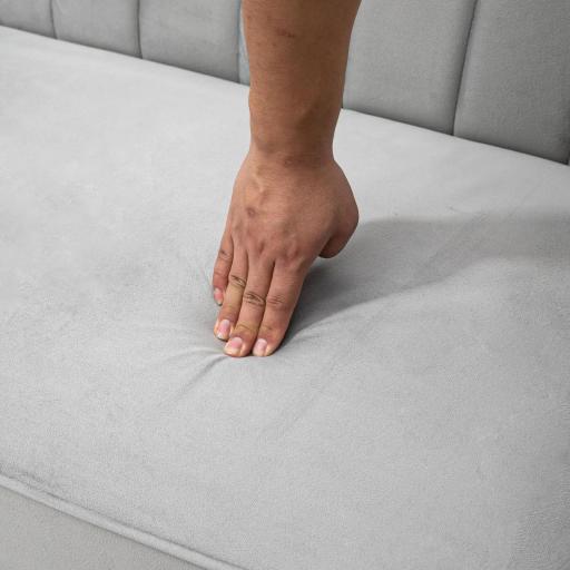 Sofá Cama de 3 Plazas Sofá Cama Convertible de Terciopelo con Respaldo Reclinable y Patas de Madera 189x80,5x78,5cm Gris [6]