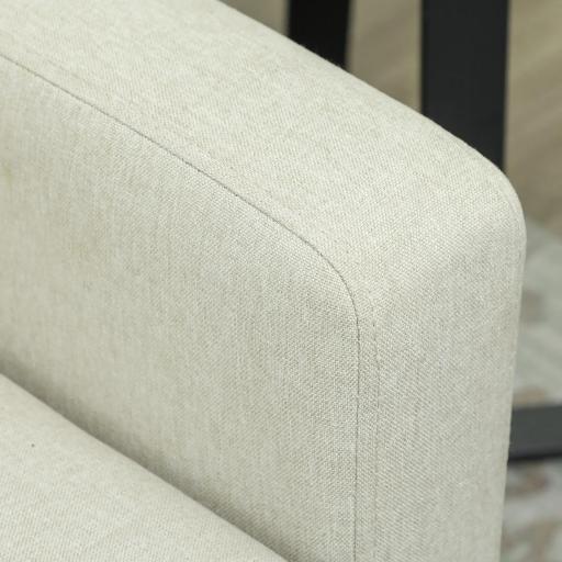 Sofá de 2 Plazas Moderno y Compacto Tapizado en lino con Muelles y Cojines para Espacios Pequeños 135x72x84 cm Beige [6]