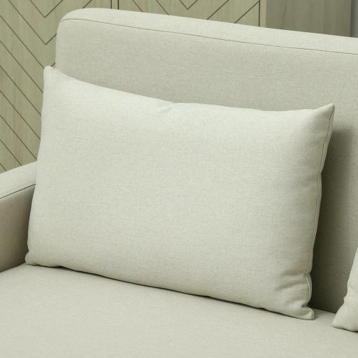 Sofá de 2 Plazas Moderno y Compacto Tapizado en lino con Muelles y Cojines para Espacios Pequeños 135x72x84 cm Beige [7]