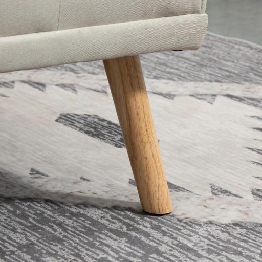 Sofá Cama 3 Plazas con Respaldo Ajustable de 3 Niveles Reposabrazos Desmontable 181x77x78 cm Beige [9]