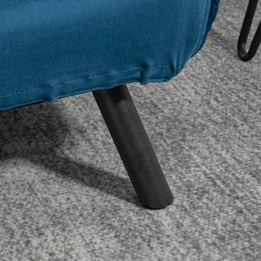 Sofá Cama Convertible 4 en 1 Sillón Cama 2 Plazas Plegable Respaldo Ajustable de 5 Niveles Almohadas 102x73x81 cm Azul [6]