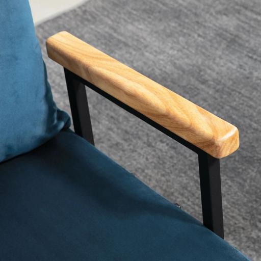 Sofá Cama Individual Plegable Silla Cama Convertible 4 en 1 Respaldo Ajustable de 5 Niveles y Almohada 63x73x81 cm Azul [7]