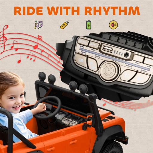 Coche Eléctrico para Niños, Funcionamiento con Batería de 12V, Control Remoto, Función de Música, Bocina, Luces LED, Verde [2]