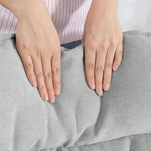 Silla Mecedora con Patas de Madera de Haya y Reposabrazos Mecedora para Lactancia Carga 120 kg para Dormitorio Gris [4]