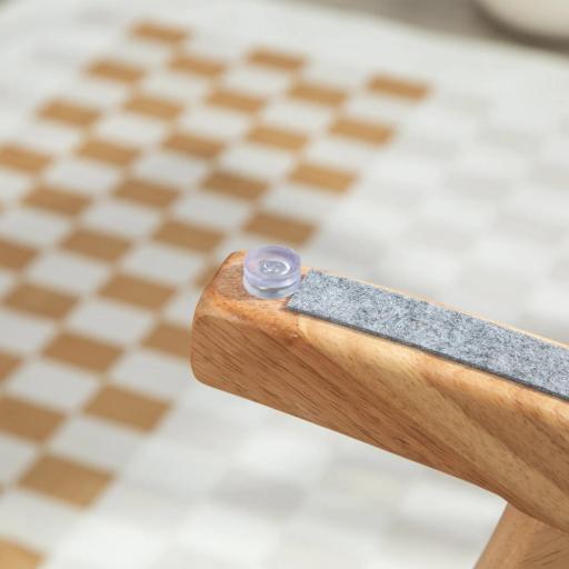 Mecedora Tapizada en Lino Silla Mecedora con Patas de Madera de Caucho y Reposabrazos Carga 150 kg Gris [2]