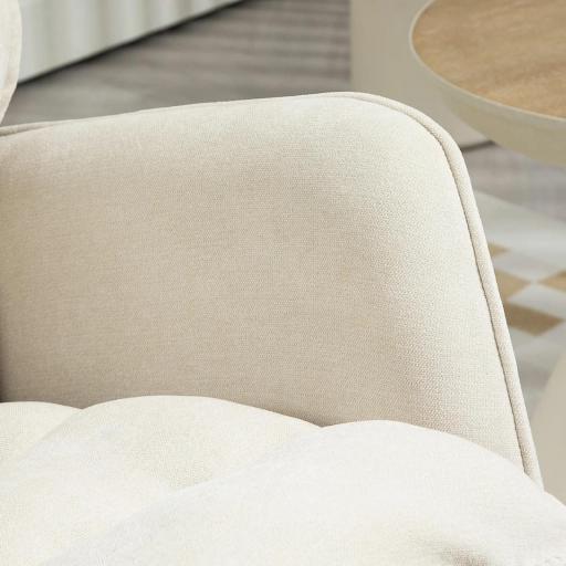 Silla Mecedora con Patas de Madera de Haya y Reposabrazos Mecedora para Lactancia Carga 120 kg para Dormitorio Beige [6]