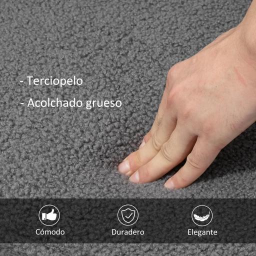 Silla Mecedora de Borreguito Sillón Balancín 40° con Patas de Madera de Haya Carga 120 kg 71x98x101 cm Gris Oscuro [3]