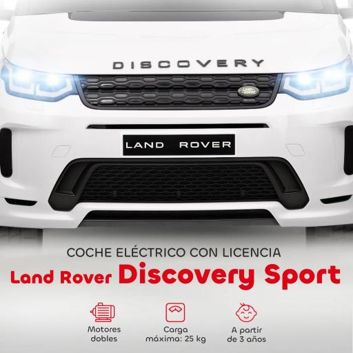 Coche Eléctrico para Niños con Licencia Land Rover 12V Control Remoto Sistema de Suspensión USB MP3 Faros Blanco [3]