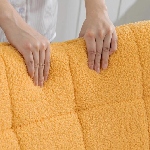 Silla Mecedora de Borreguito Sillón Balancín Oscilante 40° con Patas de Madera de Haya Carga 120 kg 71x98x101cm Amarillo [6]