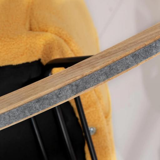 Silla Mecedora de Borreguito Sillón Balancín Oscilante 40° con Patas de Madera de Haya Carga 120 kg 71x98x101cm Amarillo [7]