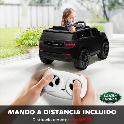 Coche Eléctrico para Niños con Licencia Land Rover Discovery Sport Batería 12V Mando a Distancia Faros y Música Blanco [5]