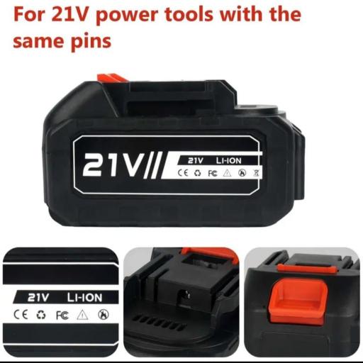 Batería Recargable de Litio 21V 3000mAh para Makita, con Triple Protección, Carcasa ABS Duradera y Compatibilidad Universal de Carga, Adecuada para Herramientas Eléctricas Inalámbricas (Cargador No Incluido) [3]