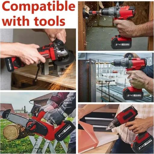 Batería Recargable de Litio 21V 3000mAh para Makita, con Triple Protección, Carcasa ABS Duradera y Compatibilidad Universal de Carga, Adecuada para Herramientas Eléctricas Inalámbricas (Cargador No Incluido) [6]