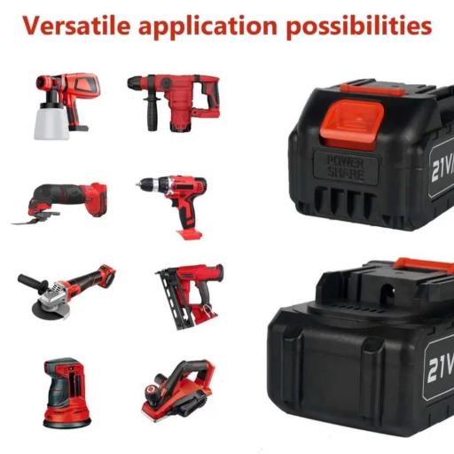 Batería Recargable de Litio 21V 3000mAh para Makita, con Triple Protección, Carcasa ABS Duradera y Compatibilidad Universal de Carga, Adecuada para Herramientas Eléctricas Inalámbricas (Cargador No Incluido) [4]