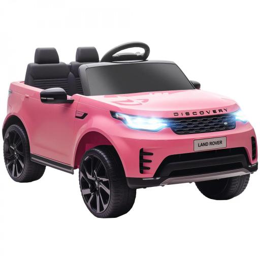 Coche Eléctrico para Niños Licencia Land Rover con Faros LED, Claxon y Control Remoto, 105x68.5x58 cm, Rosa [4]