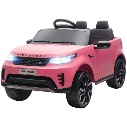 Coche Eléctrico para Niños Licencia Land Rover con Faros LED, Claxon y Control Remoto, 105x68.5x58 cm, Rosa [6]
