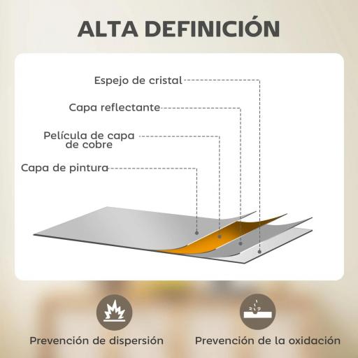 Espejo de Baño 70x90 cm Espejo de Pared Decorativo para Salón Entrada Pasillo Horizontal o Vertical Negro [2]