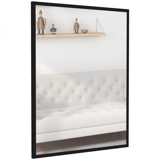 Espejo de Baño 70x90 cm Espejo de Pared Decorativo para Salón Entrada Pasillo Horizontal o Vertical Negro [9]
