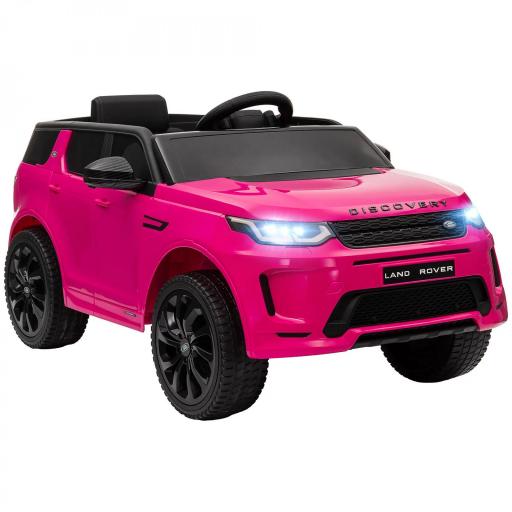 Coche Eléctrico para Niños con Licencia Land Rover Discovery Sport con Batería 12V Mando a Distancia Faros y Música Rosa [8]