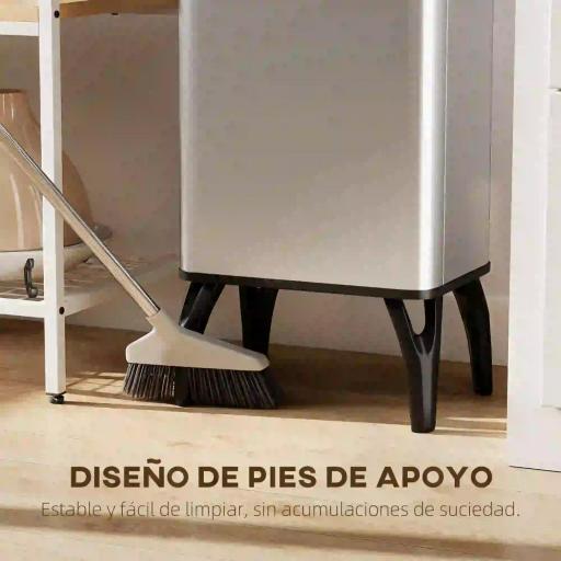 Cubo de Basura Cocina Automático 50L, Papelera de Cocina de Acero Inoxidable con Sensor Infrarrojo, Cierre Suave, Plata [3]