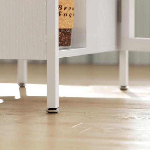 Mesa Plegable de Comedor con Alas Abatibles 4 Compartimentos 3 Formas para Cocina Salón 169x60x75 cm Blanco [6]