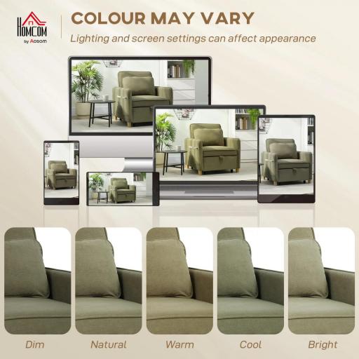 Sillón Cama Individual 3 en 1 Sofá Cama Plegable con Respaldo Ajustable y Cojín para Salón 74x85,5x82 cm Marrón [6]