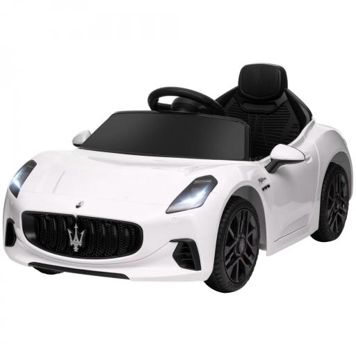 Coche Eléctrico Infantil Maserati Gran Turismo Folgore con Batería 12V Mando a Distancia Faros Bocina Música MP3 Blanco [8]